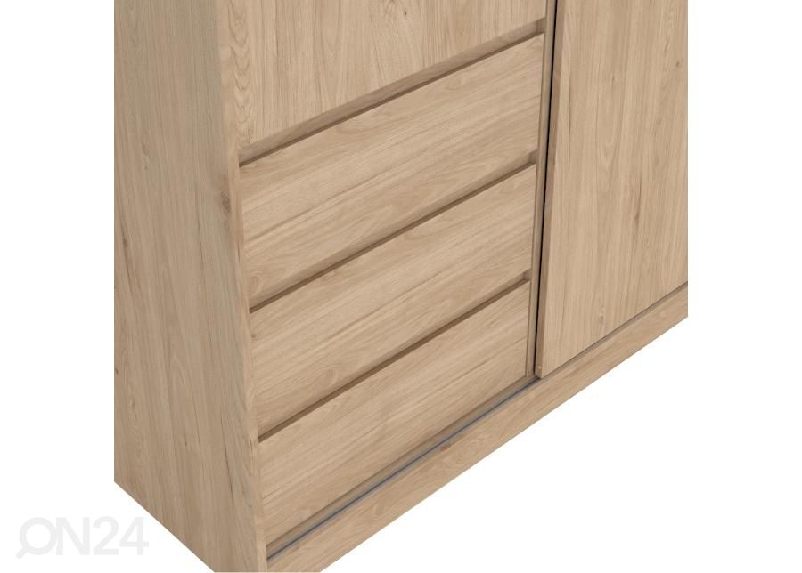 Riidekapp Naia 118 cm, hickory suurendatud