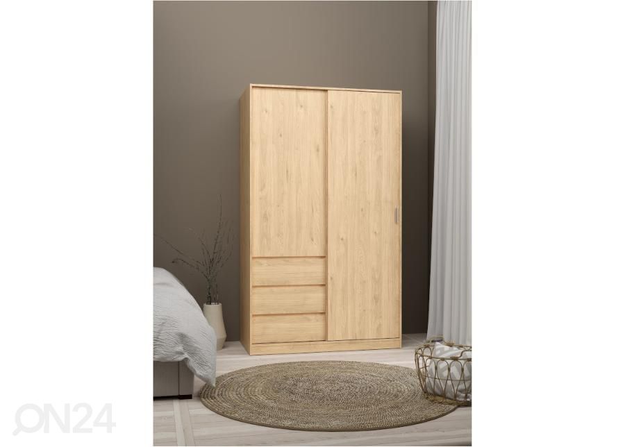 Riidekapp Naia 118 cm, hickory suurendatud