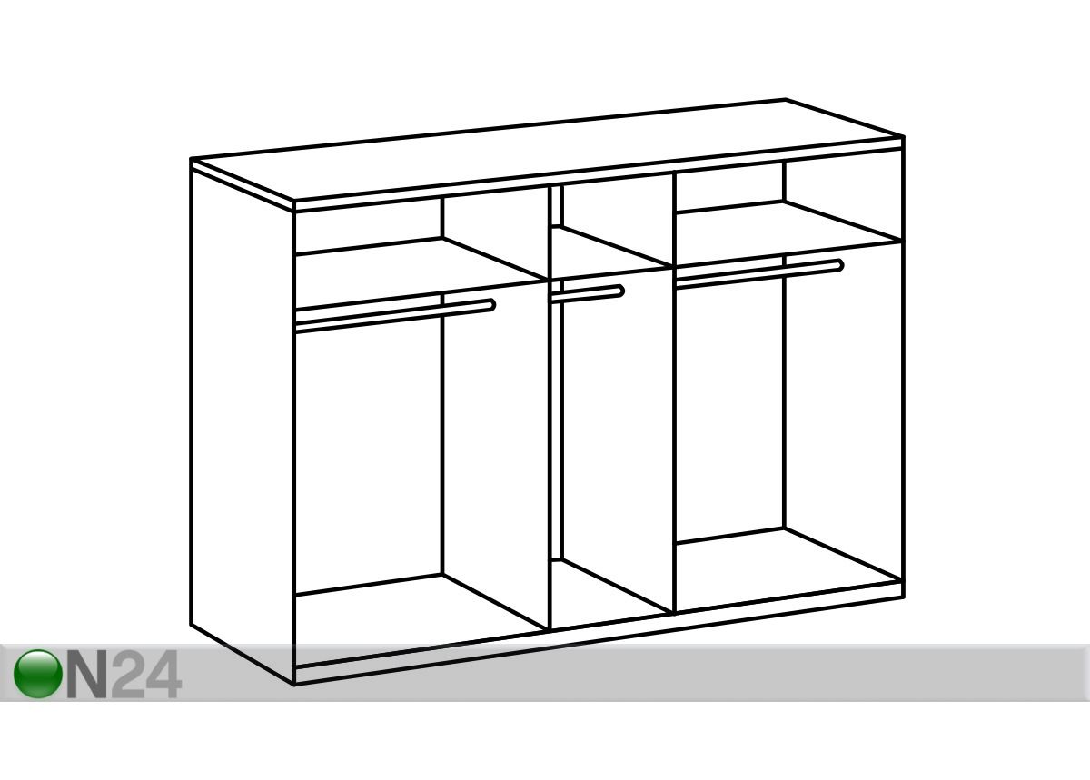 Riidekapp Neapel 225 cm suurendatud