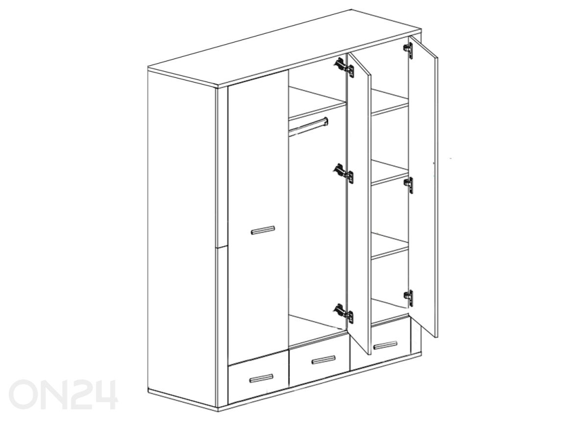Riidekapp peegliga Gress suurendatud