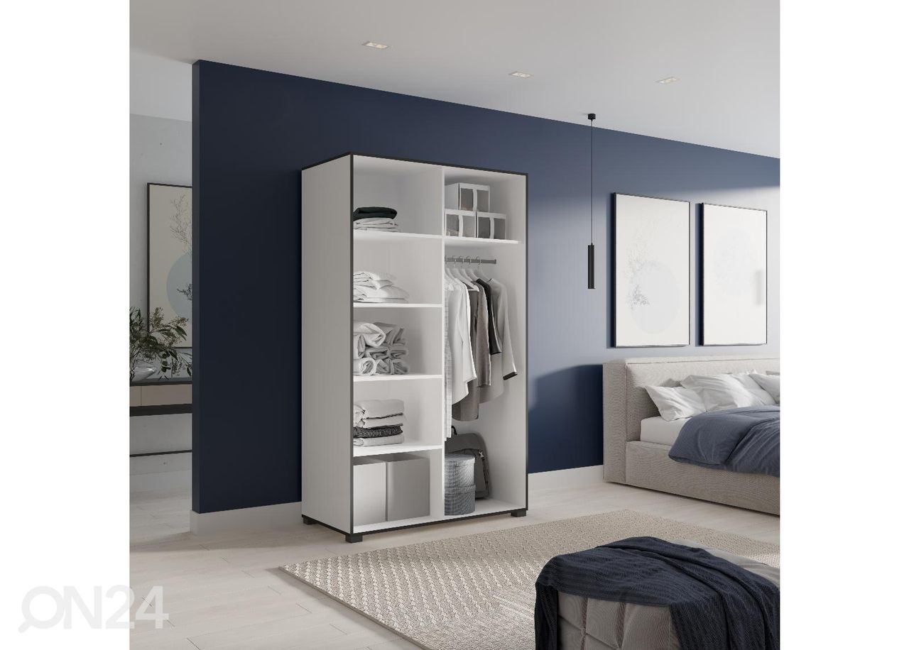 Riidekapp peegliga Ossining 120 cm suurendatud