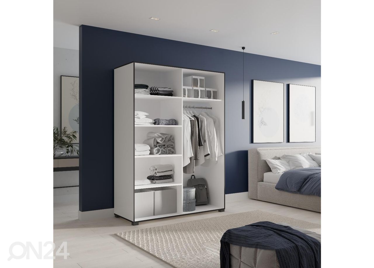 Riidekapp peegliga Ossining 150 cm suurendatud