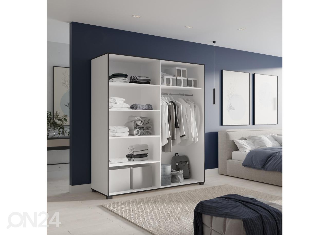 Riidekapp peegliga Ossining 180 cm suurendatud