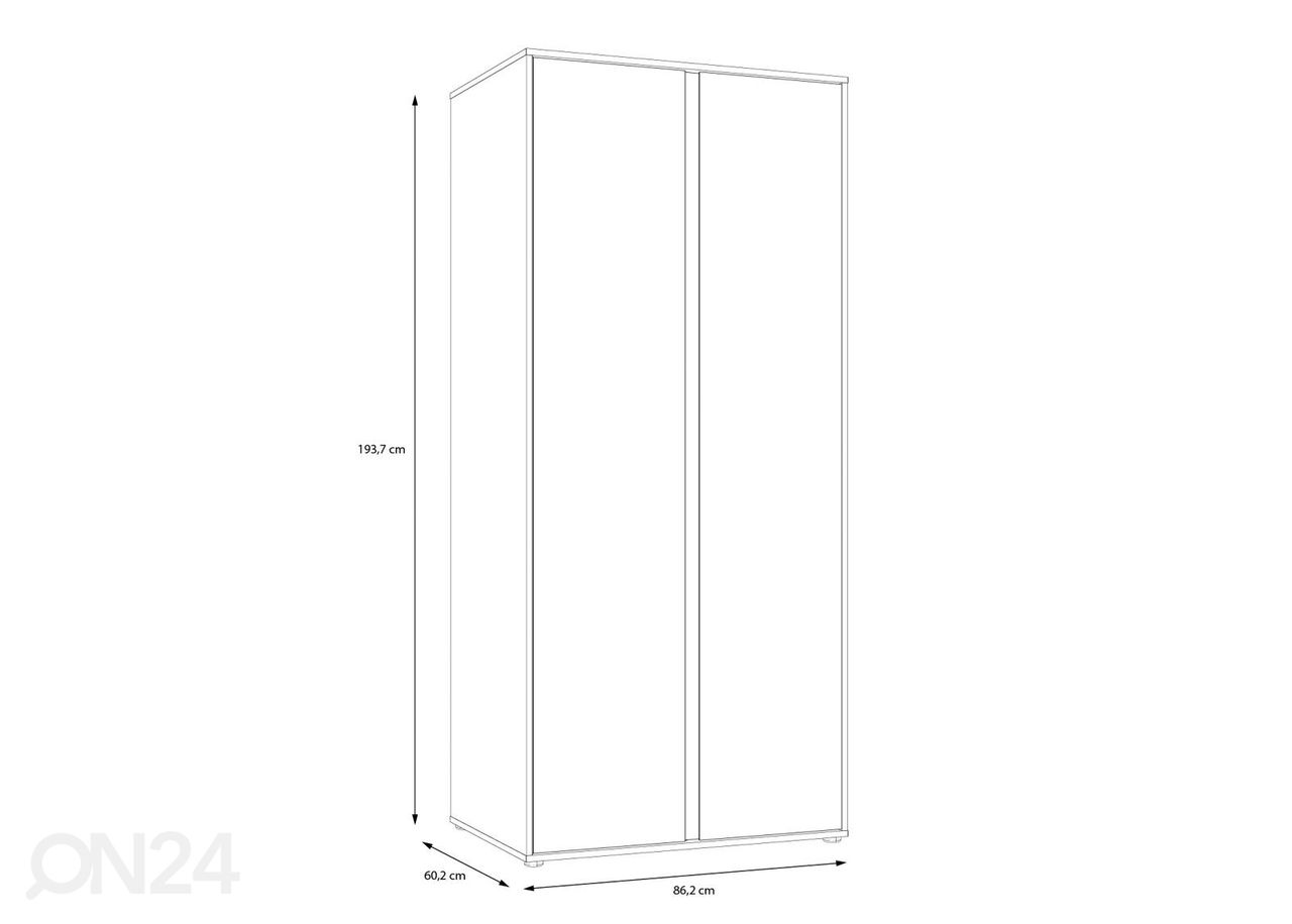 Riidekapp Tommy 86 cm suurendatud