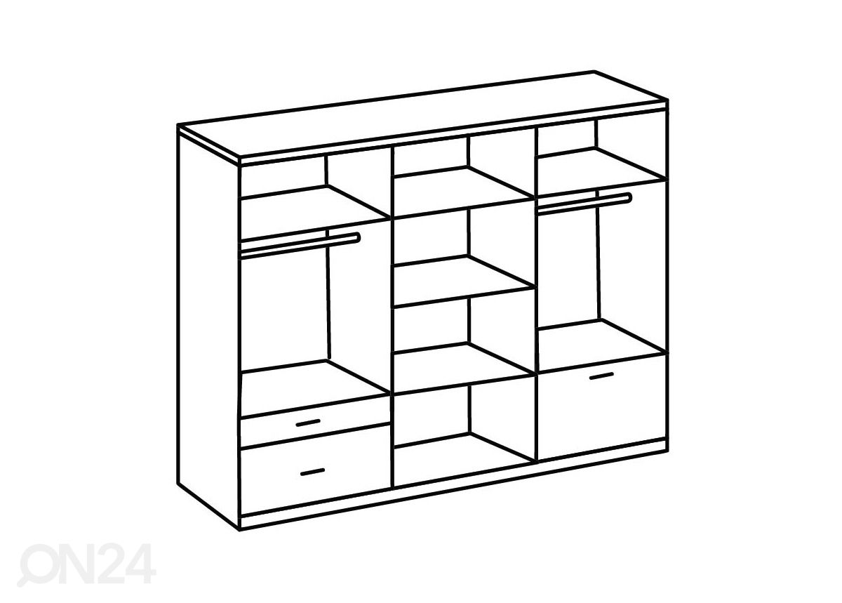 Riidekapp Venlo 270 cm suurendatud