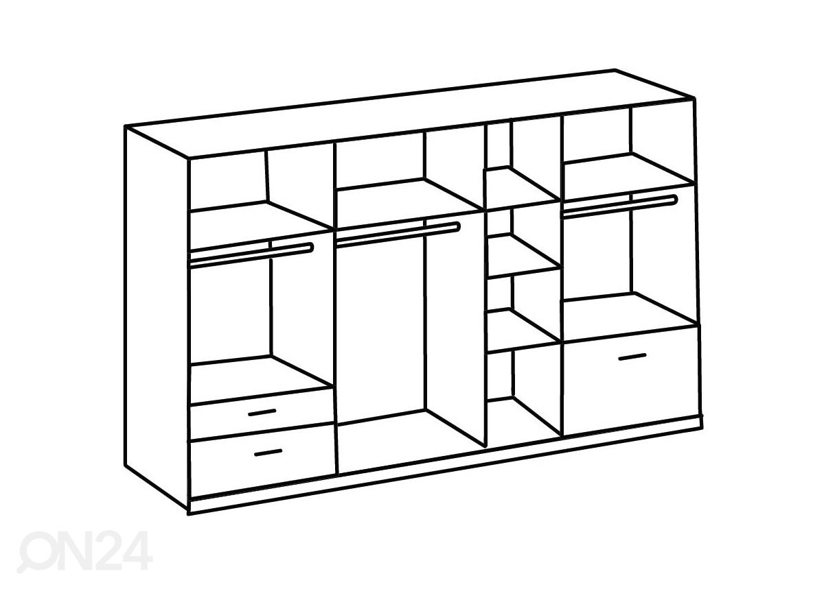 Riidekapp Venlo 315 cm suurendatud