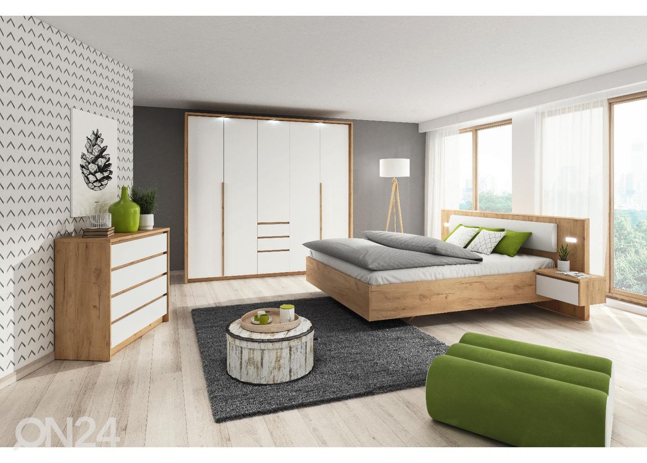 Riidekapp voldikustega Xelo 225 cm suurendatud