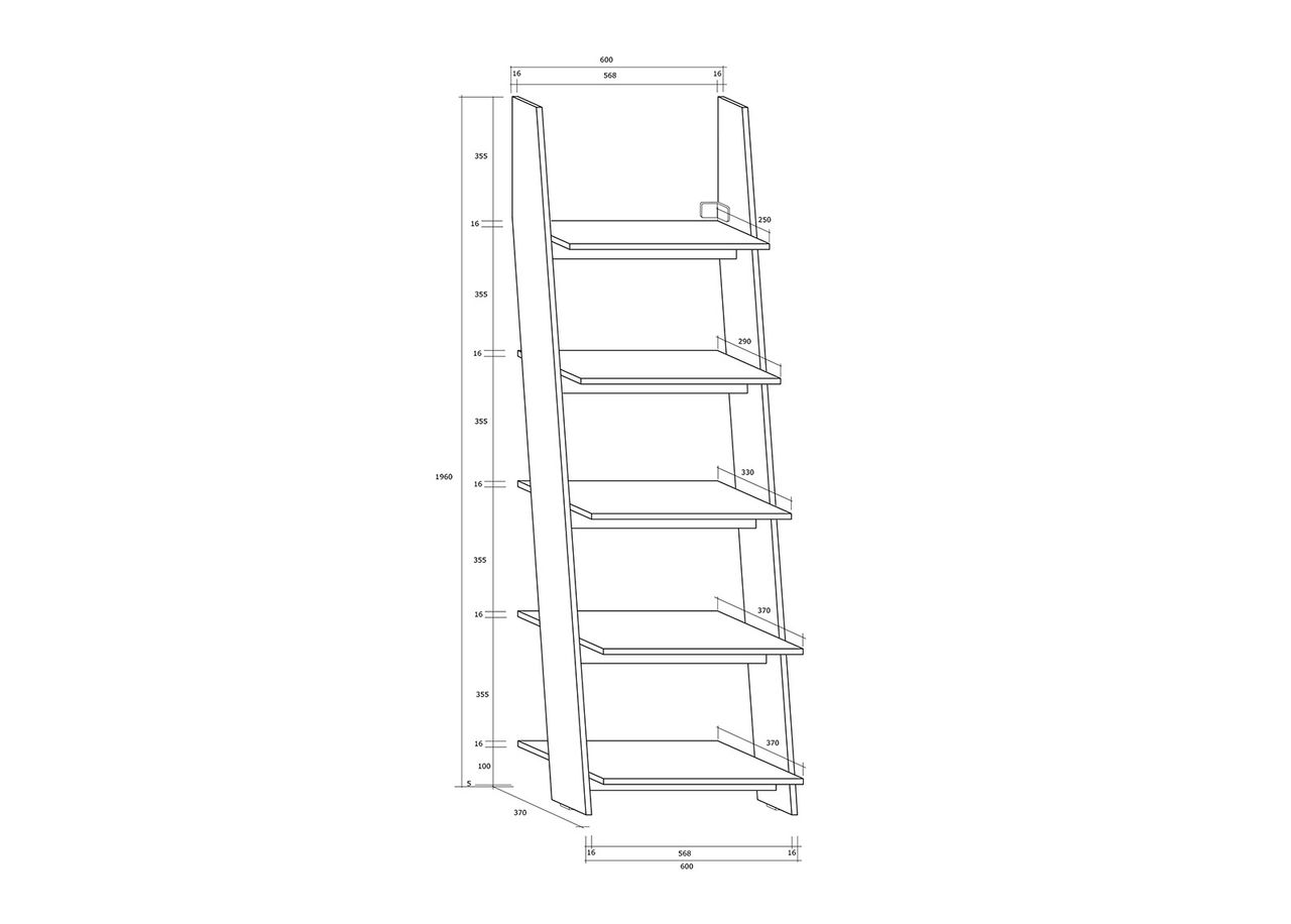 Riiul Mallow 60 cm suurendatud