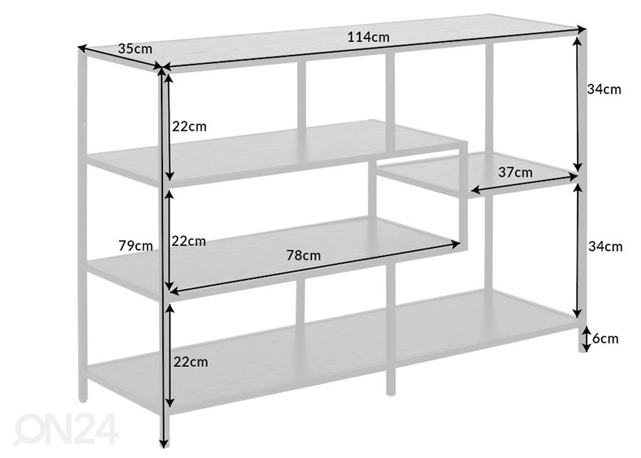 Riiul Slim Line 114 cm suurendatud
