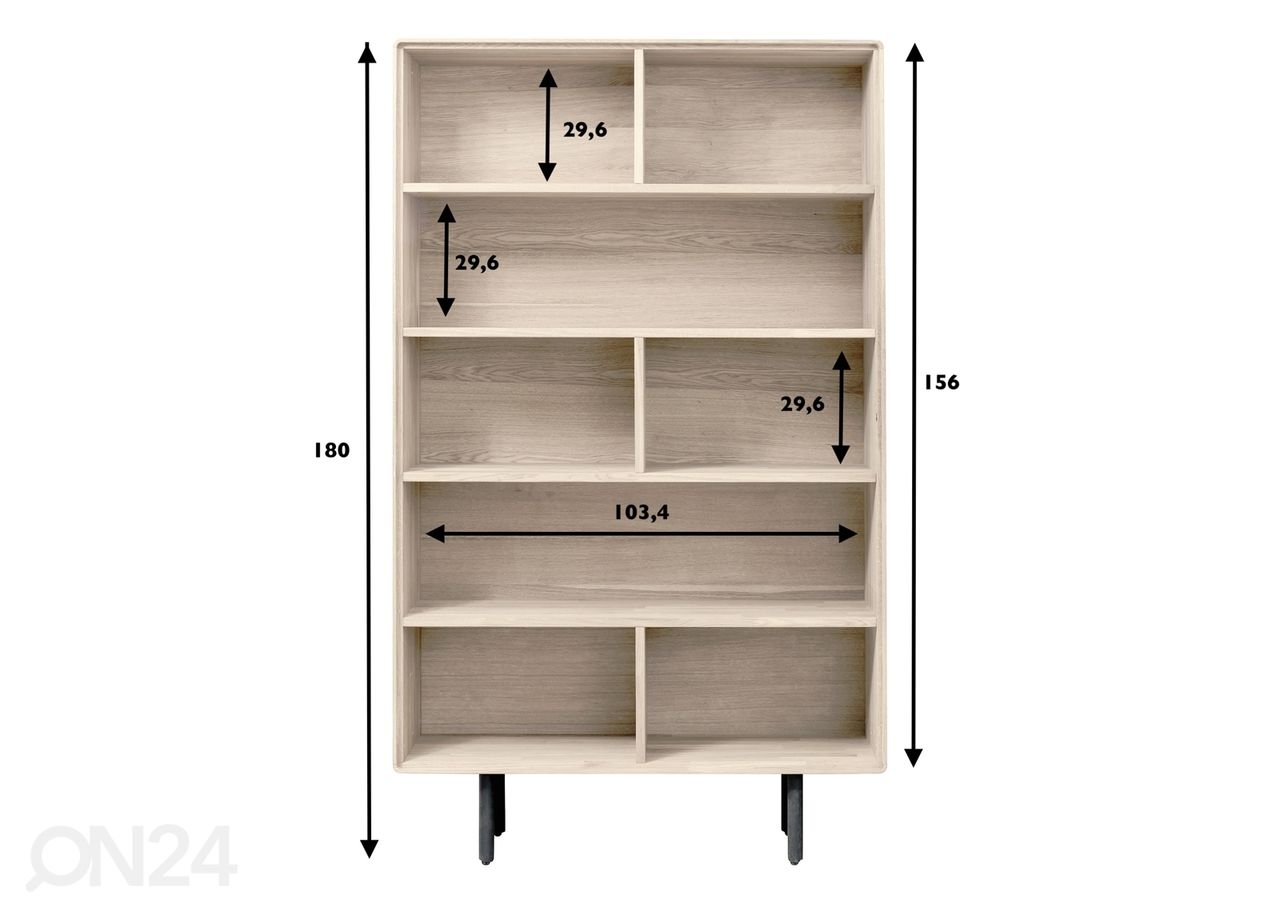 Riiul Tokyo 107 cm, valge õli suurendatud