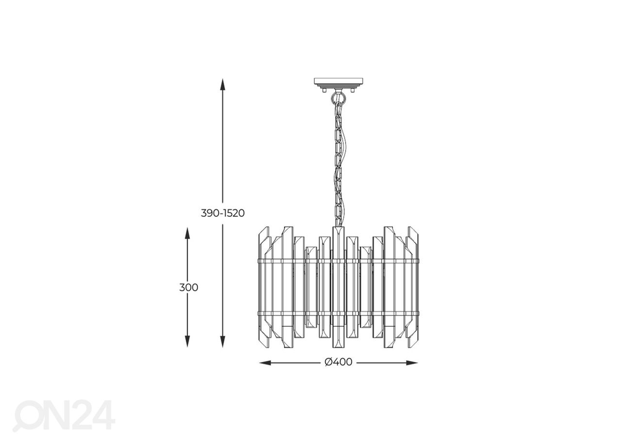 Rippvalgusti Alexandria Ø 40 cm suurendatud