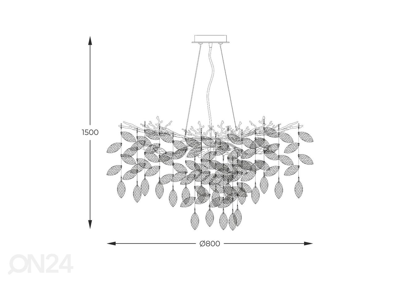 Rippvalgusti Cindy Chrome Ø 80 cm suurendatud