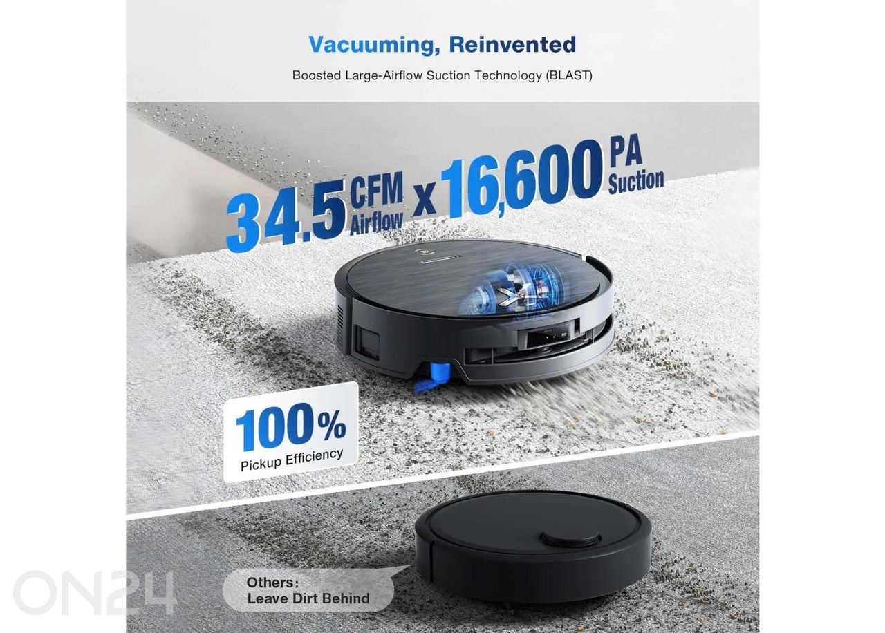 Robottolmuimeja Ecovacs Deebot X9 PRO OMNI, märg- ja kuivpuhastus, must suurendatud
