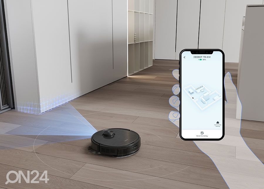 Robottolmuimeja mopiga ECOVACS DEEBOT OZMO T9 AIVI suurendatud