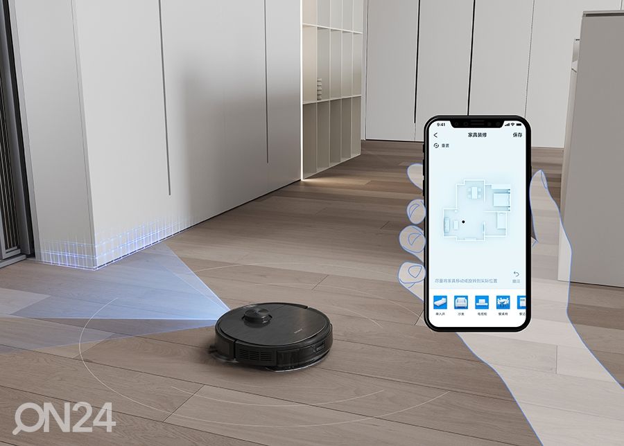 Robottolmuimeja mopiga ECOVACS DEEBOT OZMO T9 AIVI suurendatud