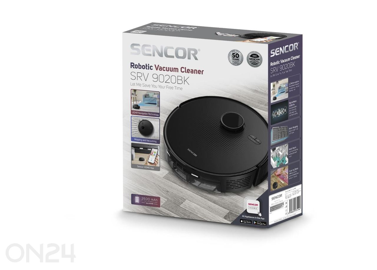 Robottolmuimeja Sencor SRV9020BK suurendatud