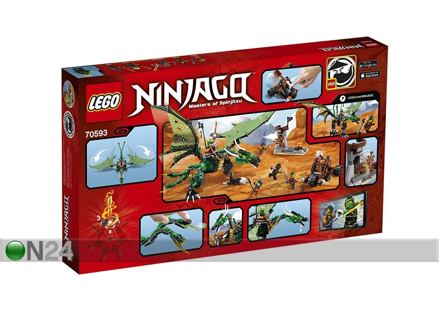 Roheline NRG draakon Lego Ninjago suurendatud