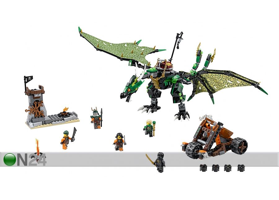 Roheline NRG draakon Lego Ninjago suurendatud