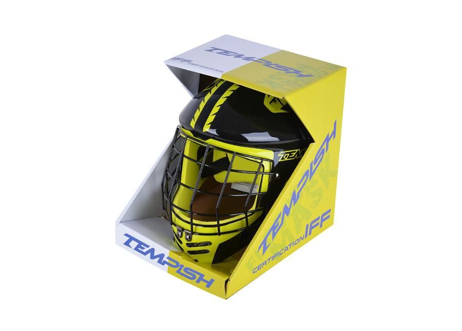 Saalihoki mask Hector Color Tempish värvus punane suurendatud
