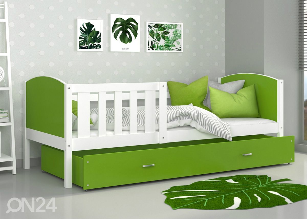 Sahtliga lastevoodi + madrats 80x160 cm suurendatud