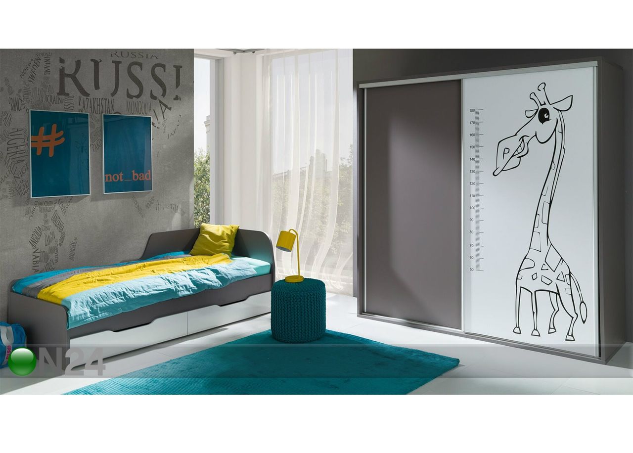 Sahtlitega voodi 80x200 cm suurendatud