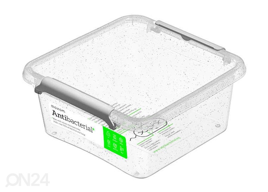 Säilituskarp Antibacterial 650 ml, 2 tk, 15x9,5xh10,5 cm suurendatud