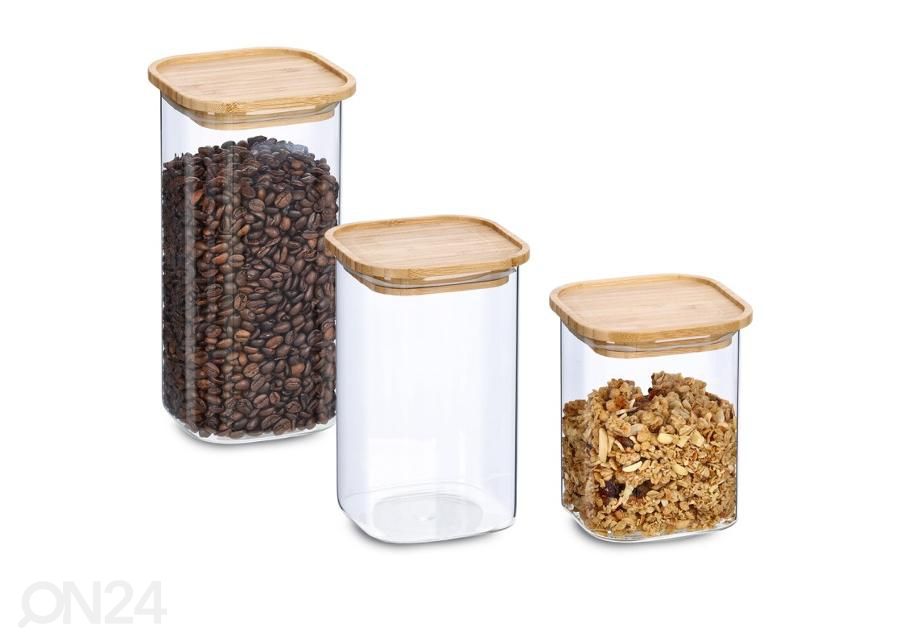 Säilituspurk bambus kaanega, 1300 ml suurendatud