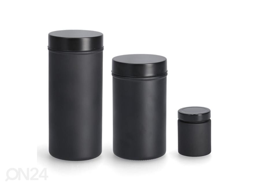 Säilituspurk metallist kaanega, 1250 ml, must suurendatud