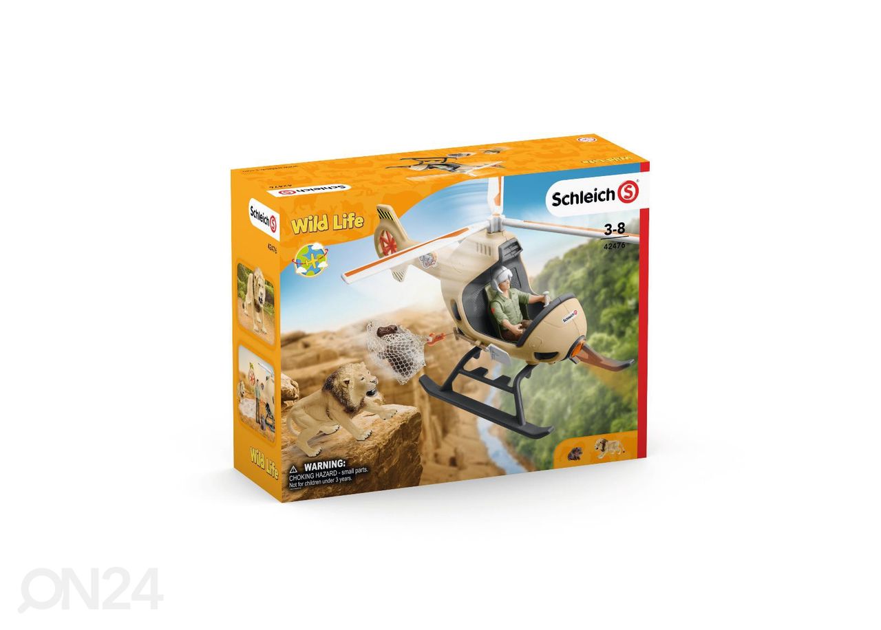 Schleich Wild Life Helikopteriga Loomade Päästmine suurendatud