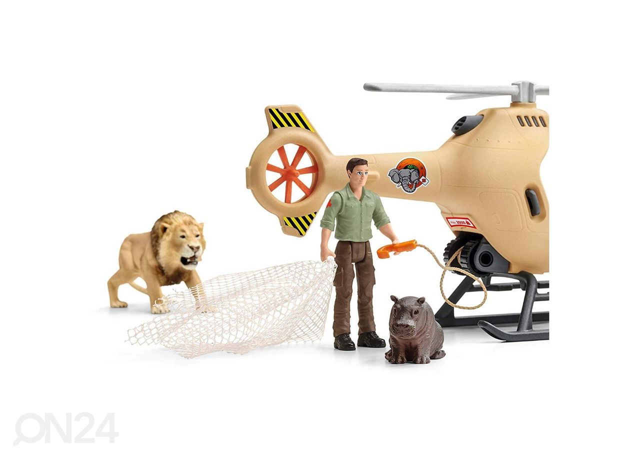 Schleich Wild Life Helikopteriga Loomade Päästmine suurendatud