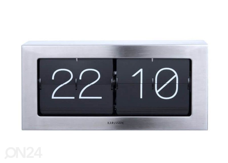 Seina/lauakell Karlsson Flip Clock Boxed 37x17,5x9 cm, harjatud metall suurendatud