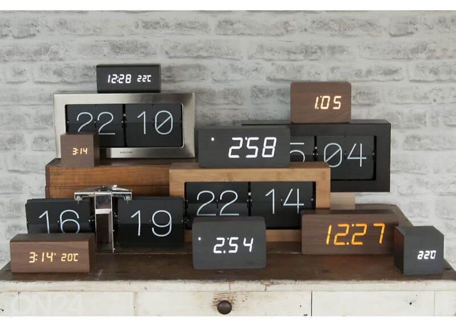 Seina/lauakell Karlsson Flip Clock Boxed 37x17,5x9 cm, harjatud metall suurendatud