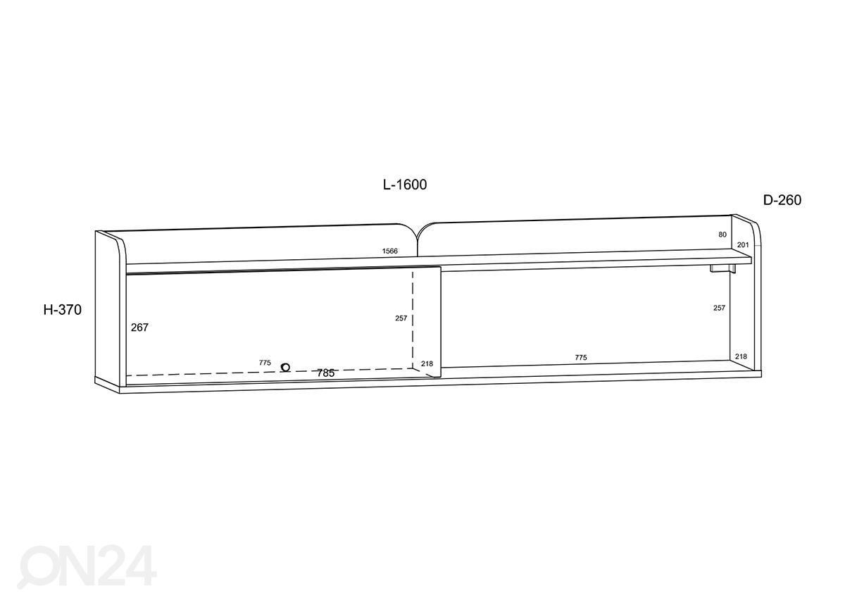 Seinakapp Glandore 160 cm suurendatud
