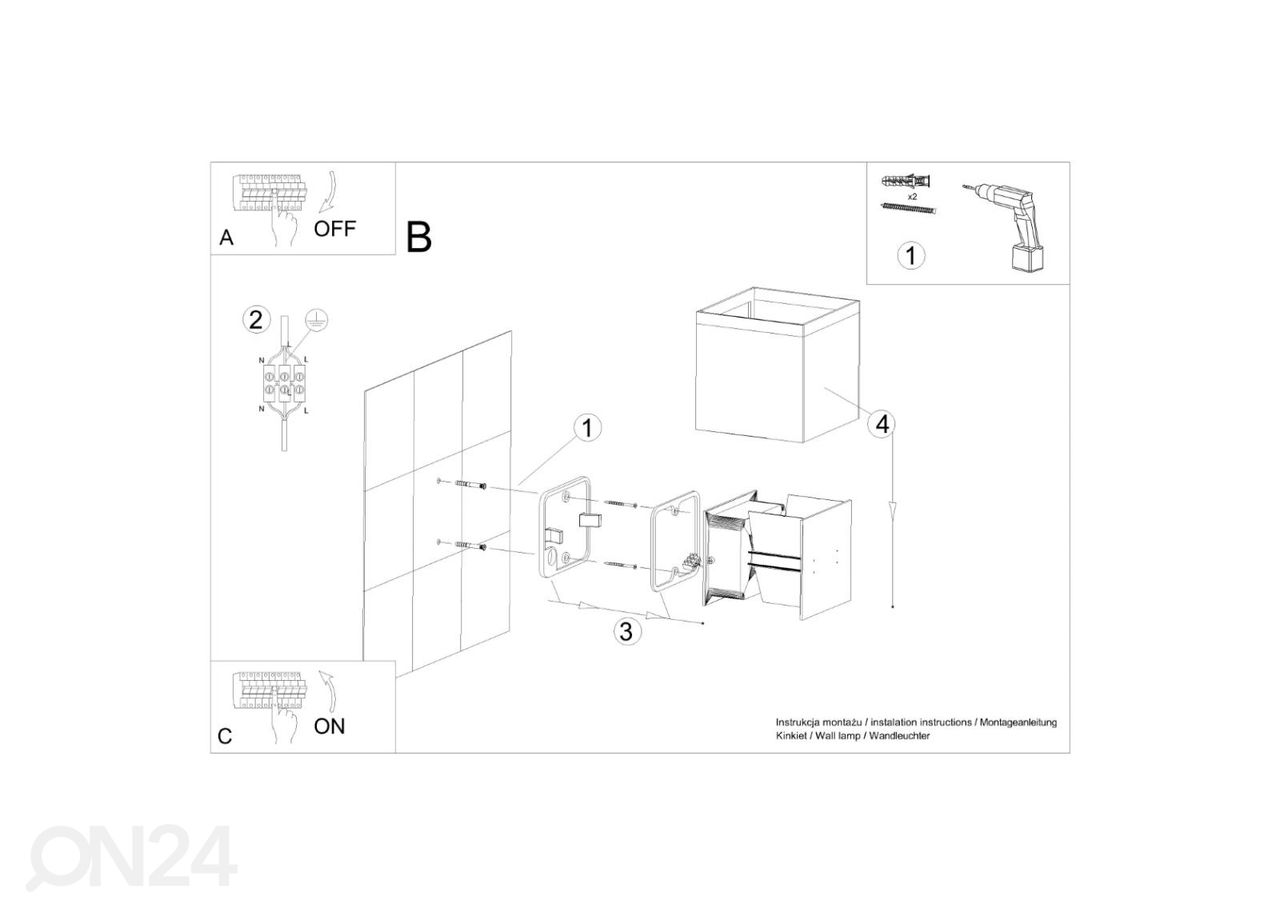 Seinalamp Luca LED suurendatud
