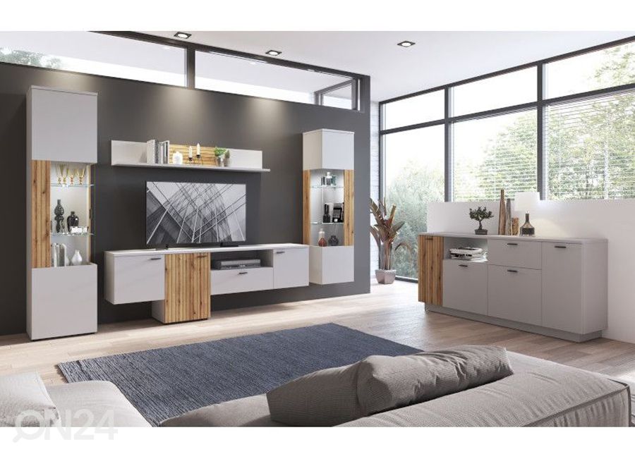 Seinariiul Alverno 160 cm, helehall/tamm suurendatud