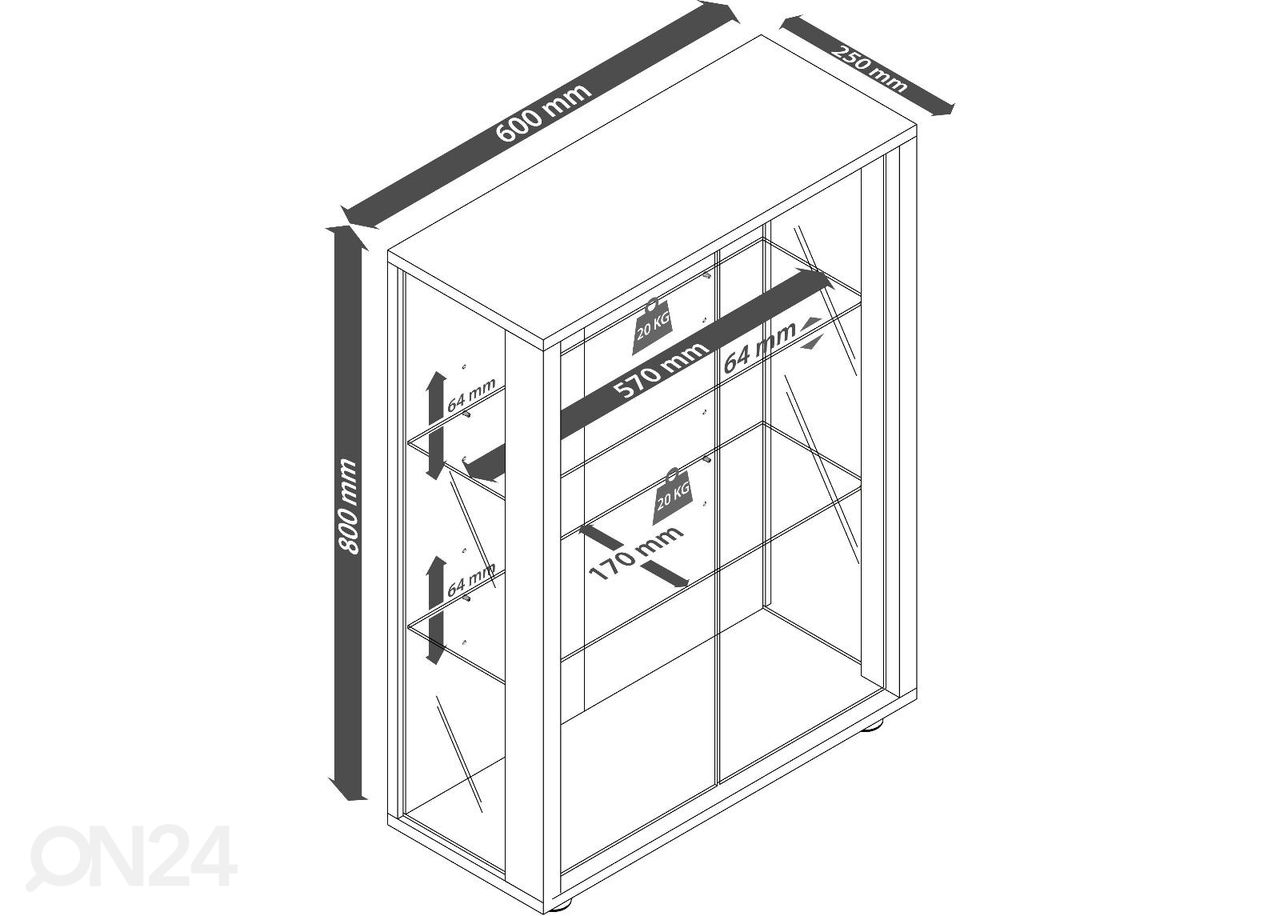 Seinavitriin Udina 60 cm suurendatud