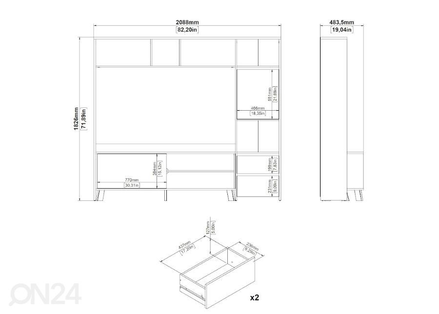 Sektsioon Next 209 cm suurendatud