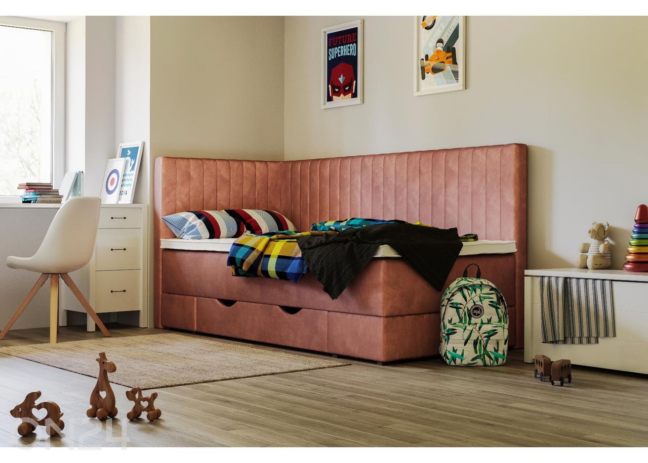 Sime Beds pesukastiga voodi Nora 80x200 cm suurendatud