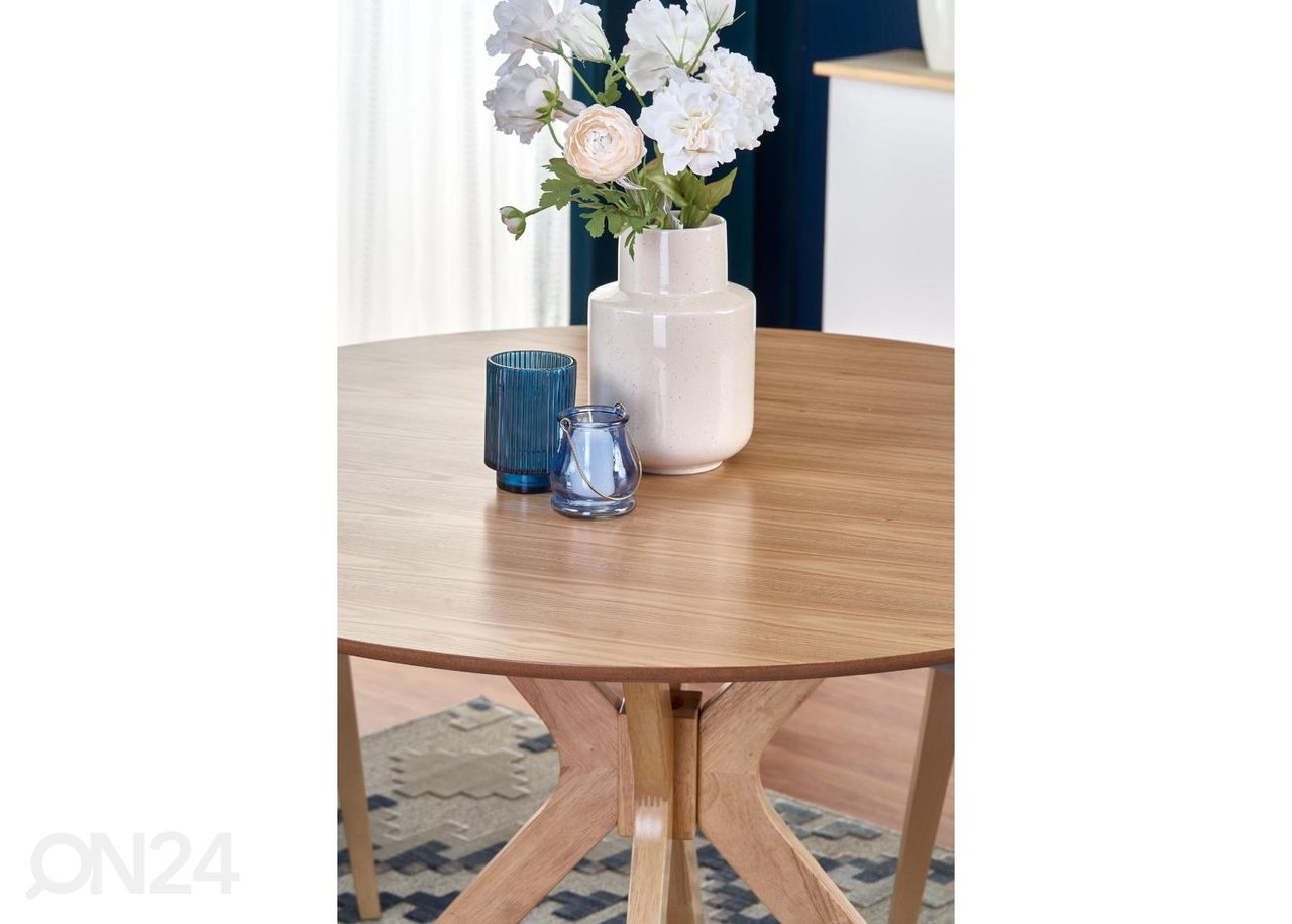 Söögilaud Ø 120 cm suurendatud