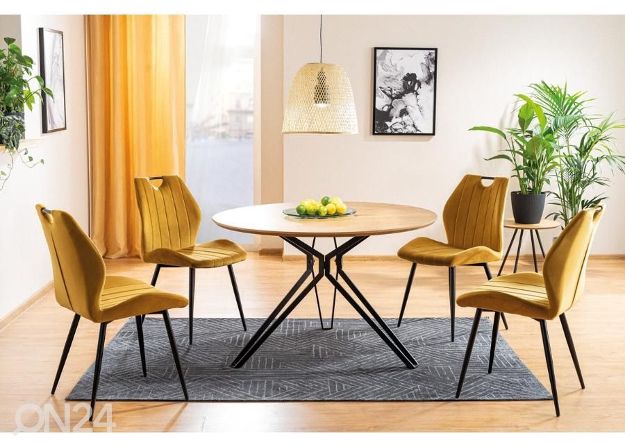 Söögilaud Ø 120 cm suurendatud