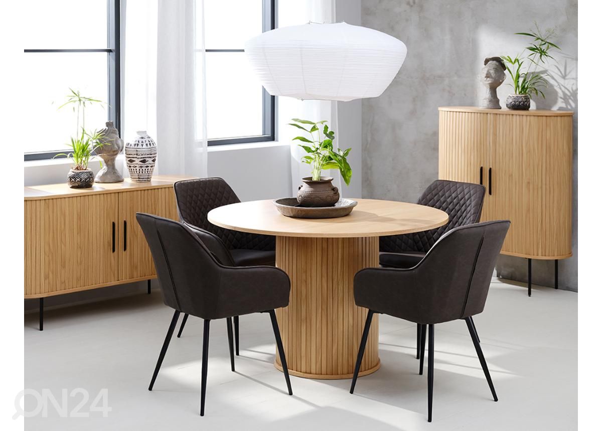 Söögilaud Ø 120 cm suurendatud