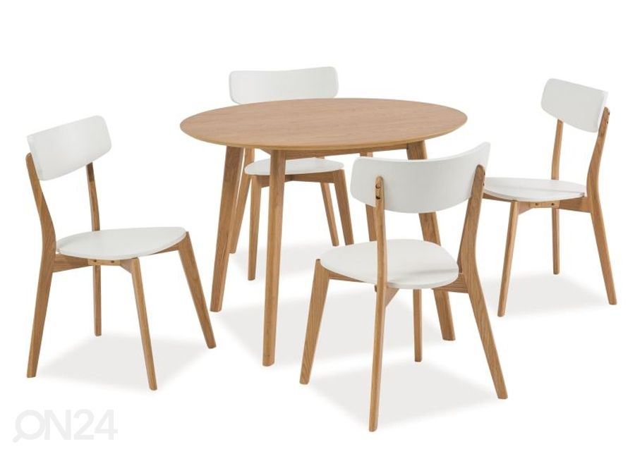 Söögilaud Ø 90 cm suurendatud