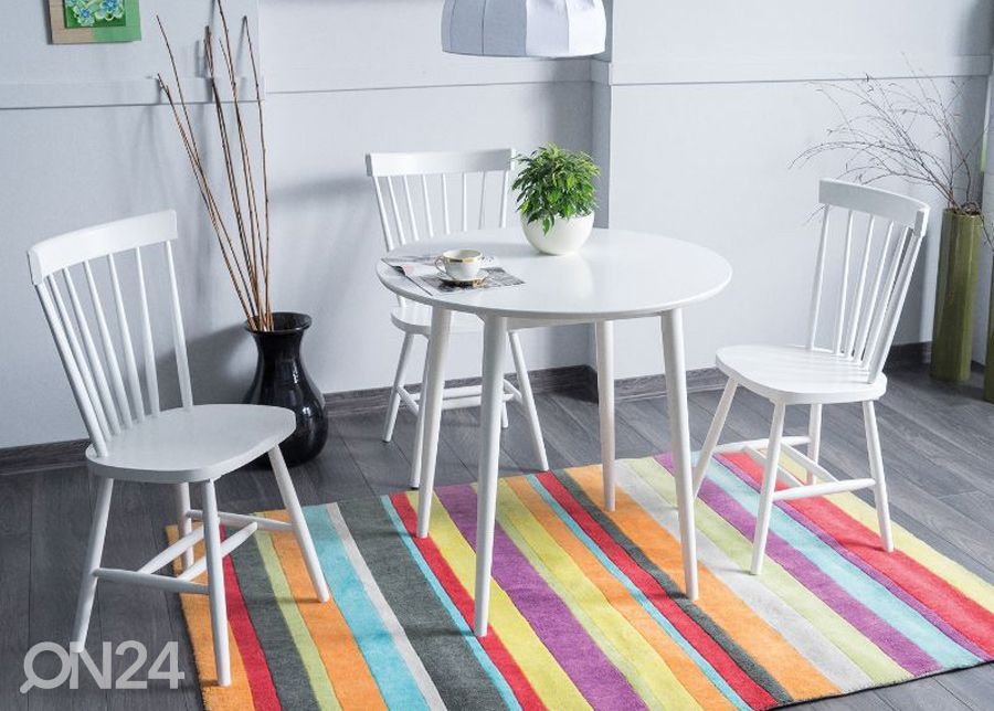 Söögilaud Ø 90 cm suurendatud