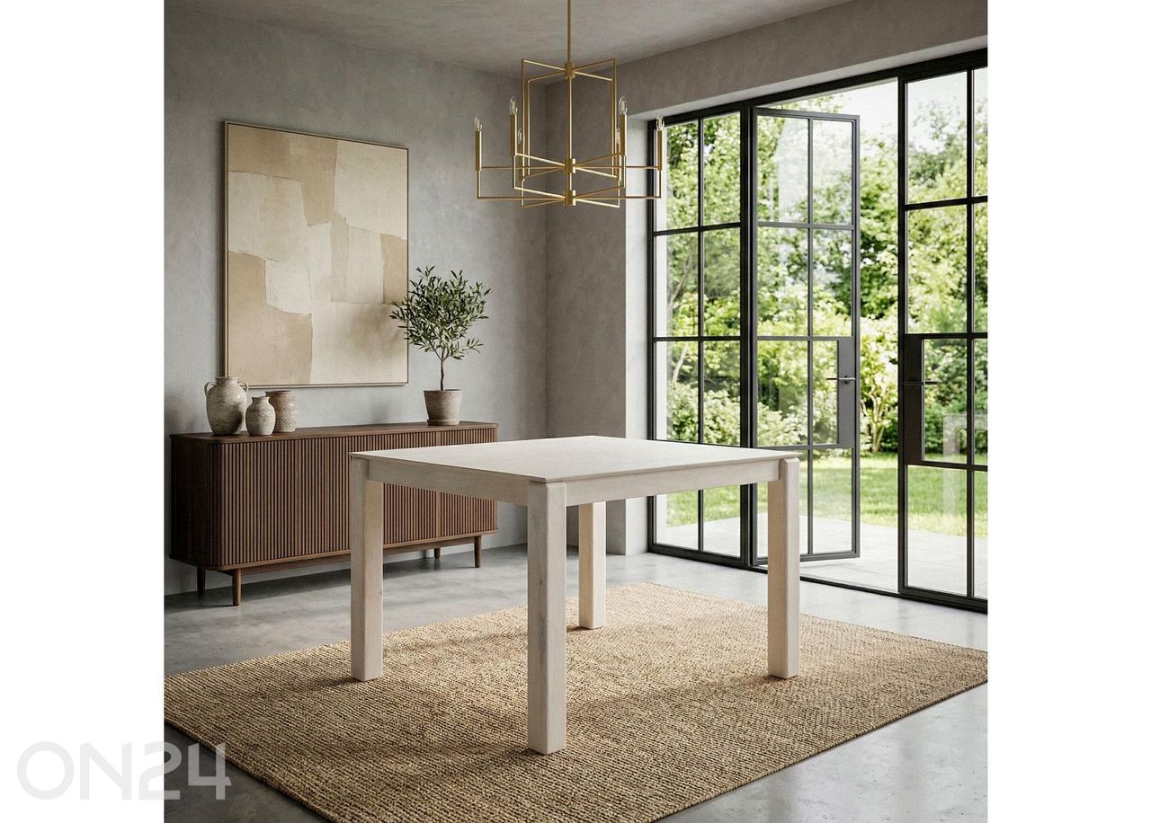 Söögilaud 80x80 cm, valge suurendatud