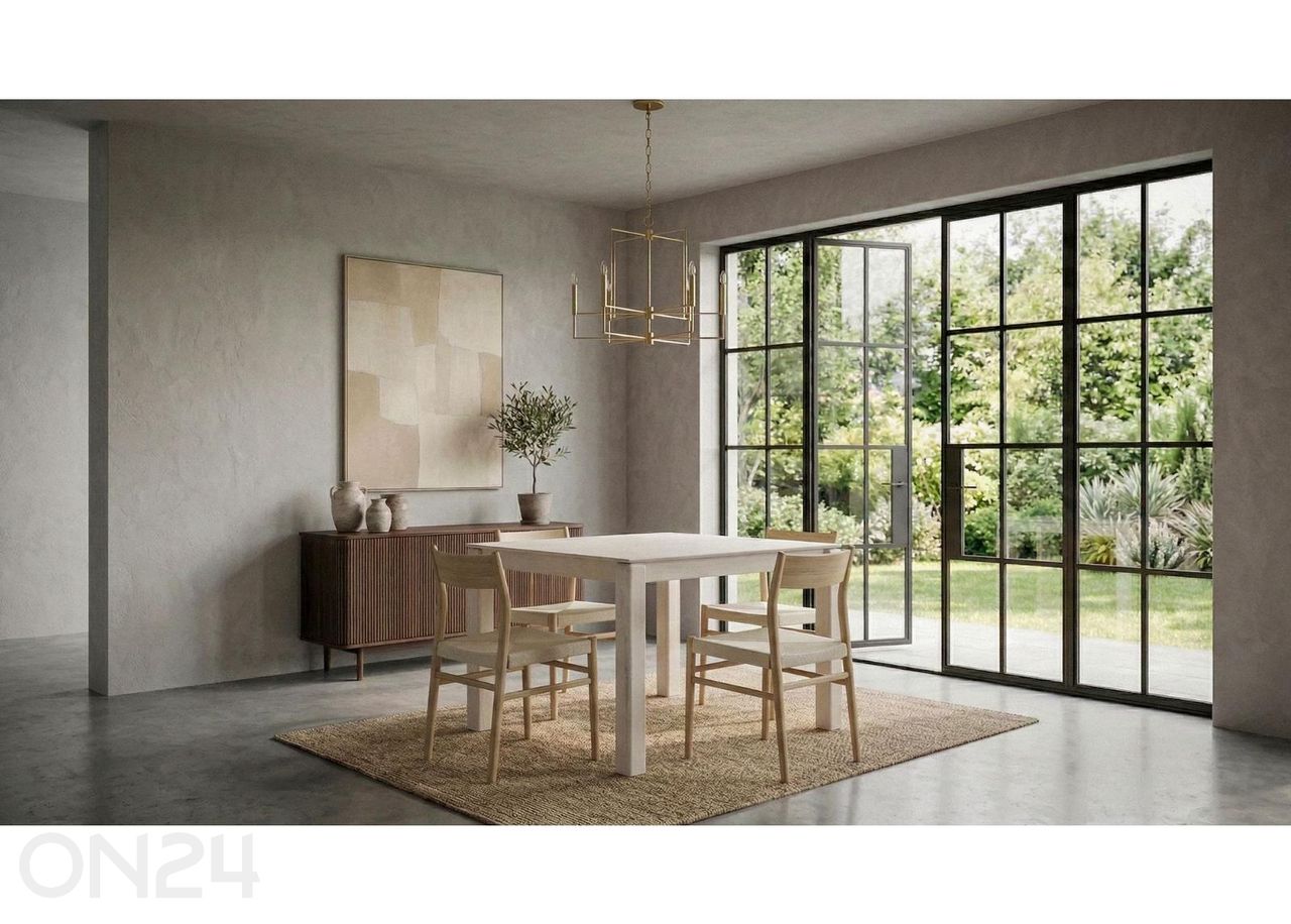 Söögilaud 80x80 cm, valge suurendatud