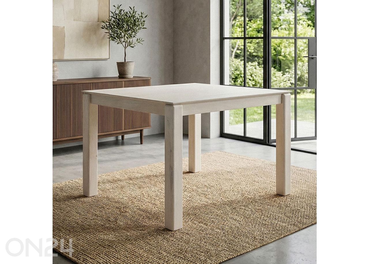 Söögilaud 80x80 cm, valge suurendatud