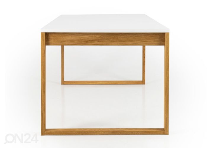Söögilaud Birka 180x90 cm, valge/tamm suurendatud