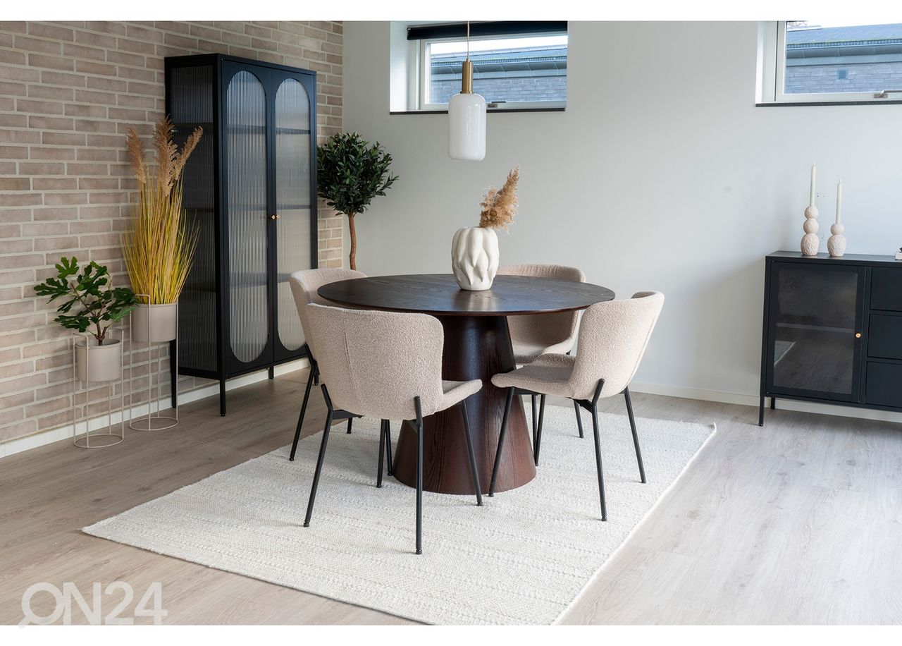 Söögilaud Birmingham Ø120 cm suurendatud