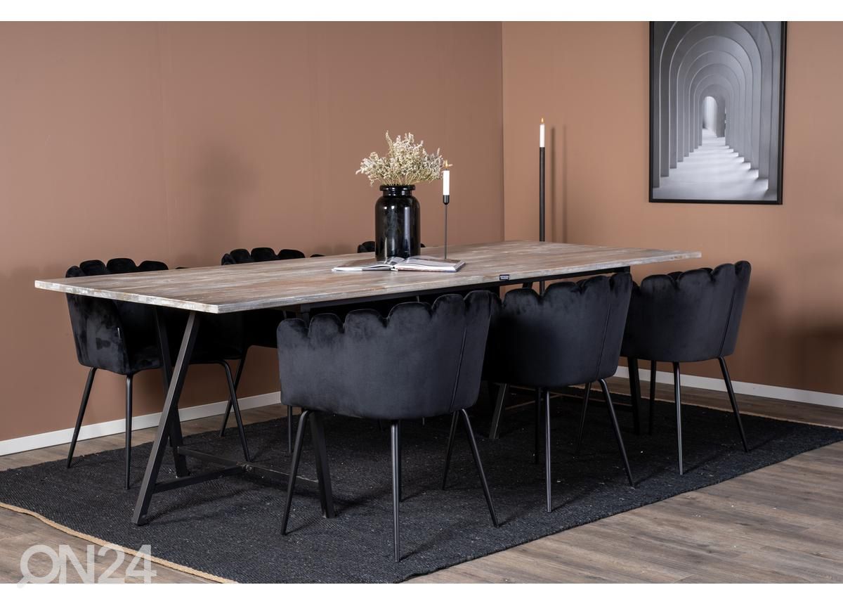 Söögilaud Jepara 250x100 cm suurendatud