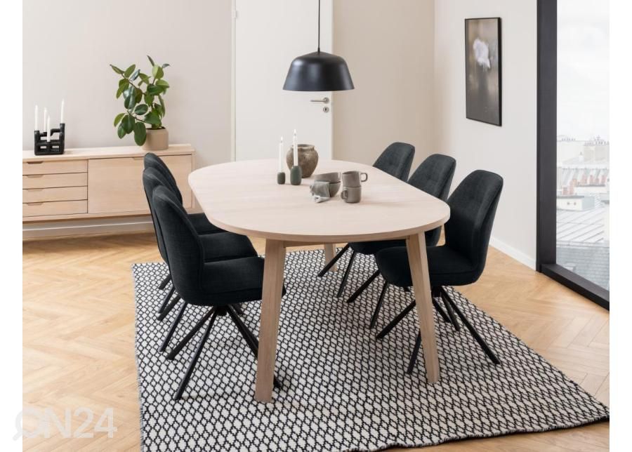 Söögilaud Neva Ø120/220x75 cm suurendatud